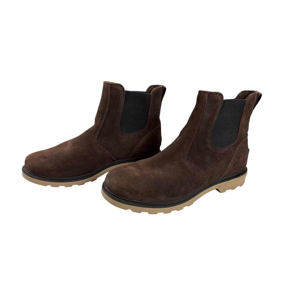 Sorel Men Carson Waterproof Suede Chelsea Boots Brown‎ Size 11 Lug Sole